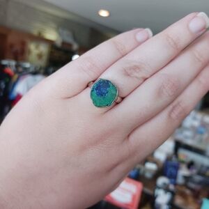 Blueberry Azurite Sterling Silver Ring Size 8
